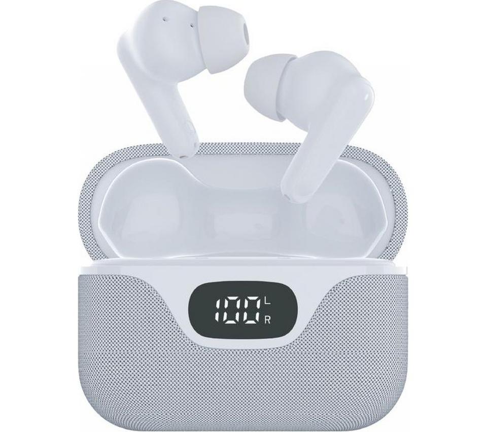 GROOV-E Flex Buds Wireless Bluetooth Noise-Cancelling Earbuds - White