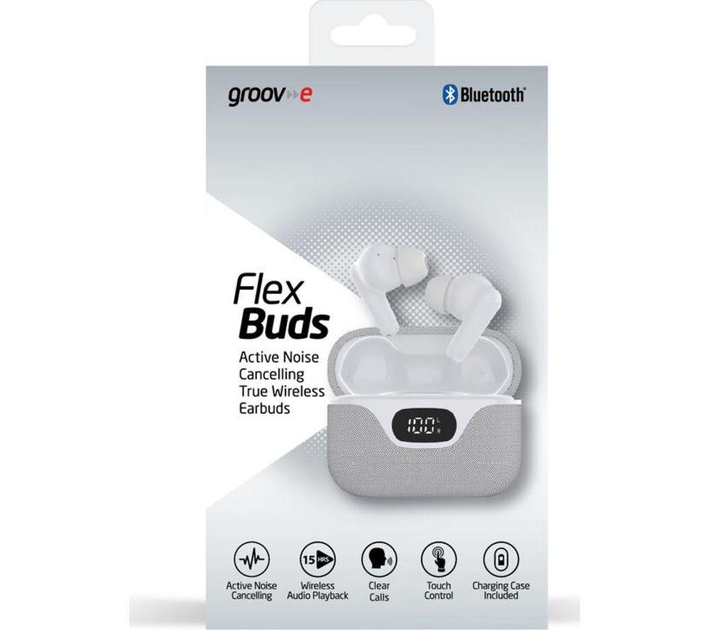 GROOV-E Flex Buds Wireless Bluetooth Noise-Cancelling Earbuds - White image number 5 of 6