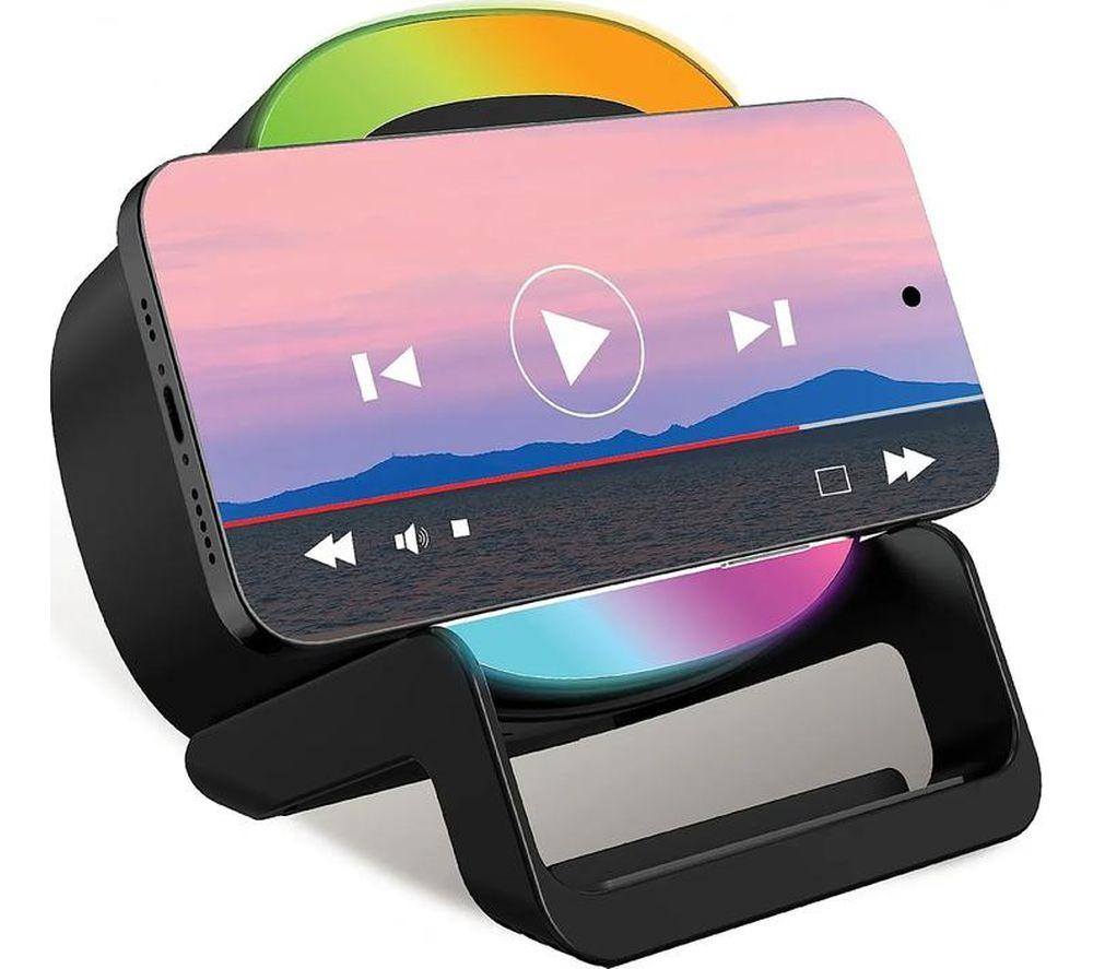 GROOV-E Wireless Charging Pad with Bluetooth Speaker - Black image number 3 of 4