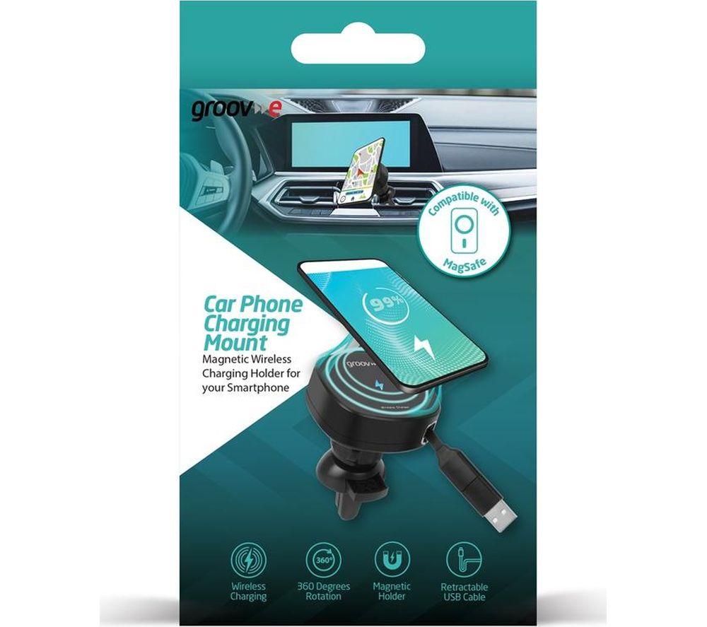 GROOV-E GVWM11BK MagSafe Compatible Wireless Car Vent Mount Charger image number 6 of 6