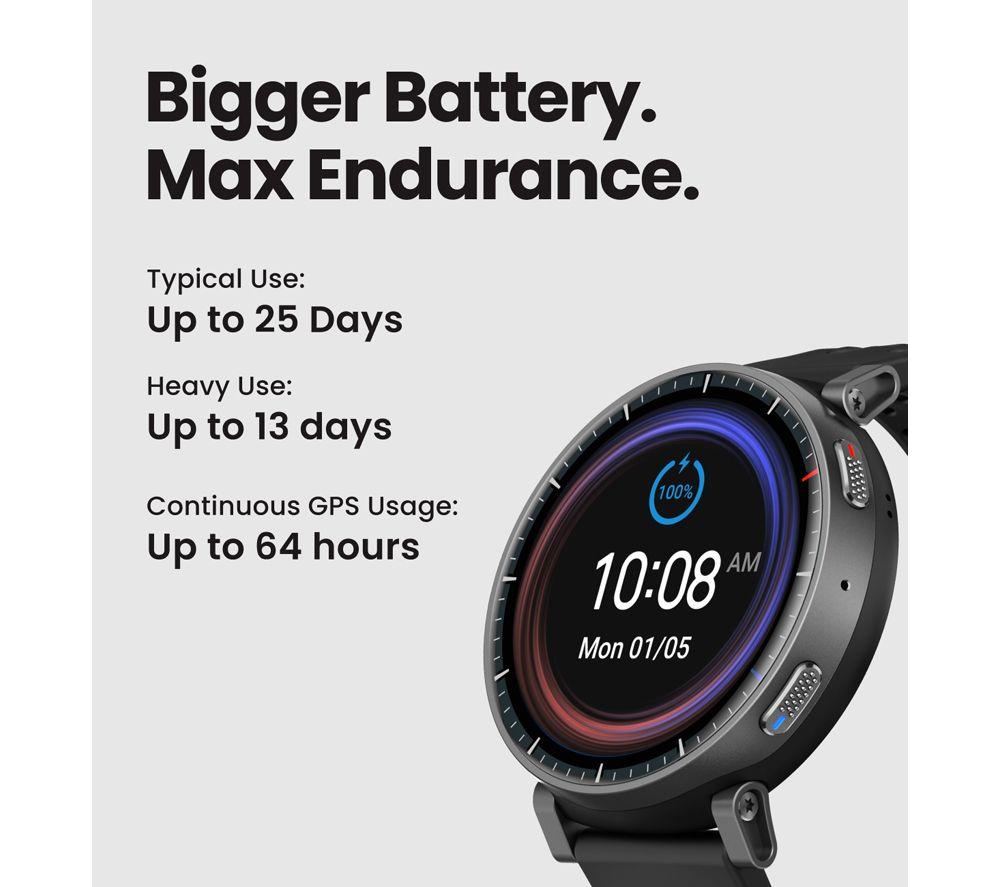 AMAZFIT Active Max Smart Watch - Black, Silicone Strap image number 2 of 7