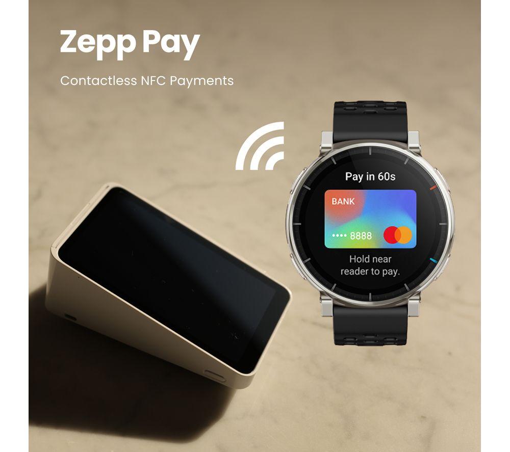 AMAZFIT Active 3 Premium Smart Watch - Apex Silver, Silicone Strap image number 4 of 9