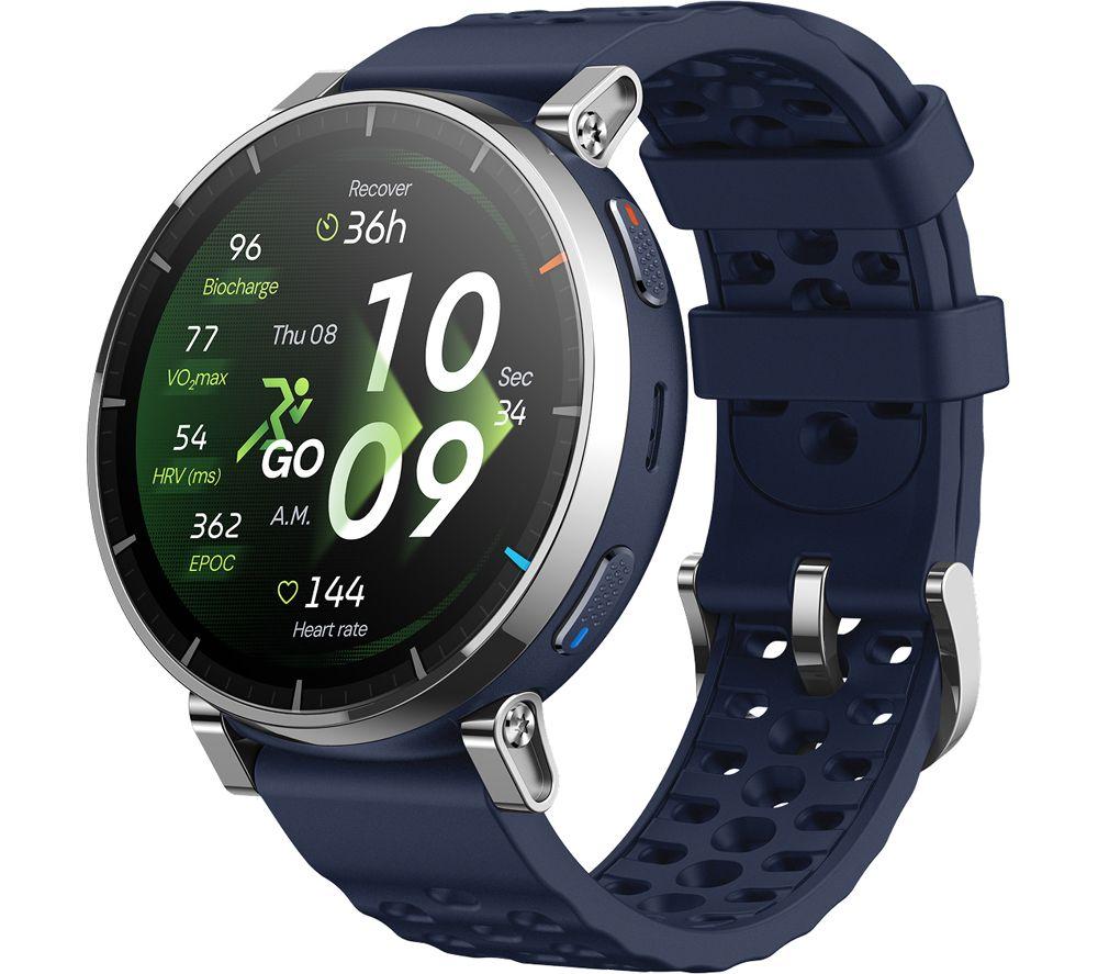 Amazfit Active 3 Premium Smart Watch - Atlas Blue, Silicone Strap, Blue
