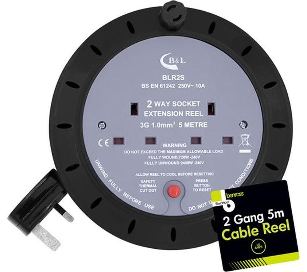 BENROSS 45630 2-Socket Extension Cable Reel - 5 m image number 4 of 4