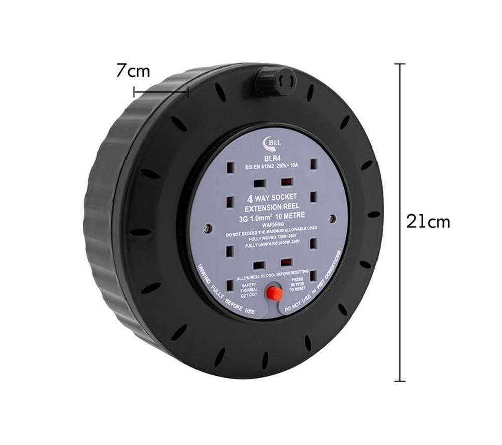 BENROSS 48270 4-Socket Extension Cable Reel - 10 m image number 4 of 5