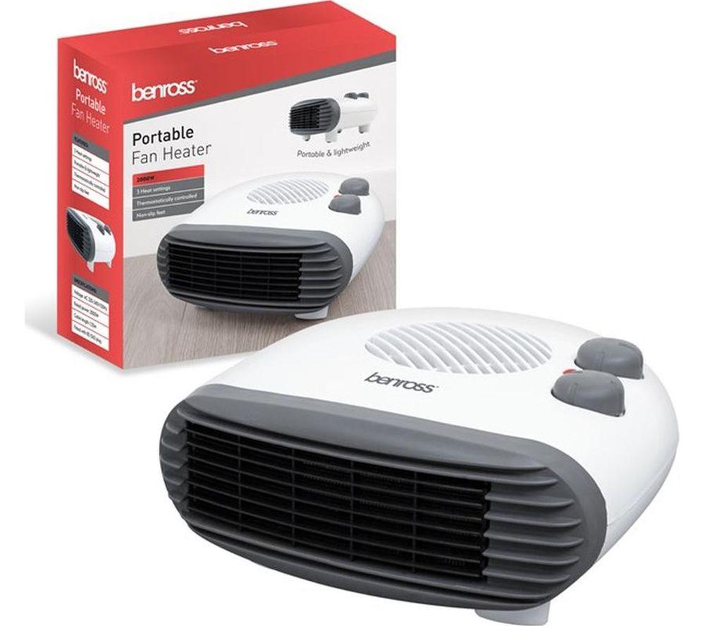 BENROSS 41489 Hot & Cool Portable Fan Heater - Grey & White image number 2 of 3