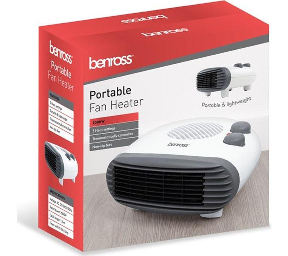 BENROSS 41489 Hot & Cool Portable Fan Heater - Grey & White image number 3 of 3
