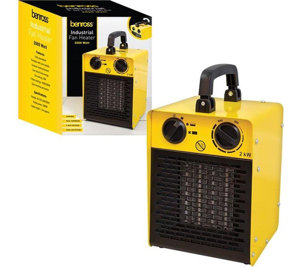 BENROSS Hot & Cool Ceramic Fan Heater - Yellow & Black image number 2 of 3