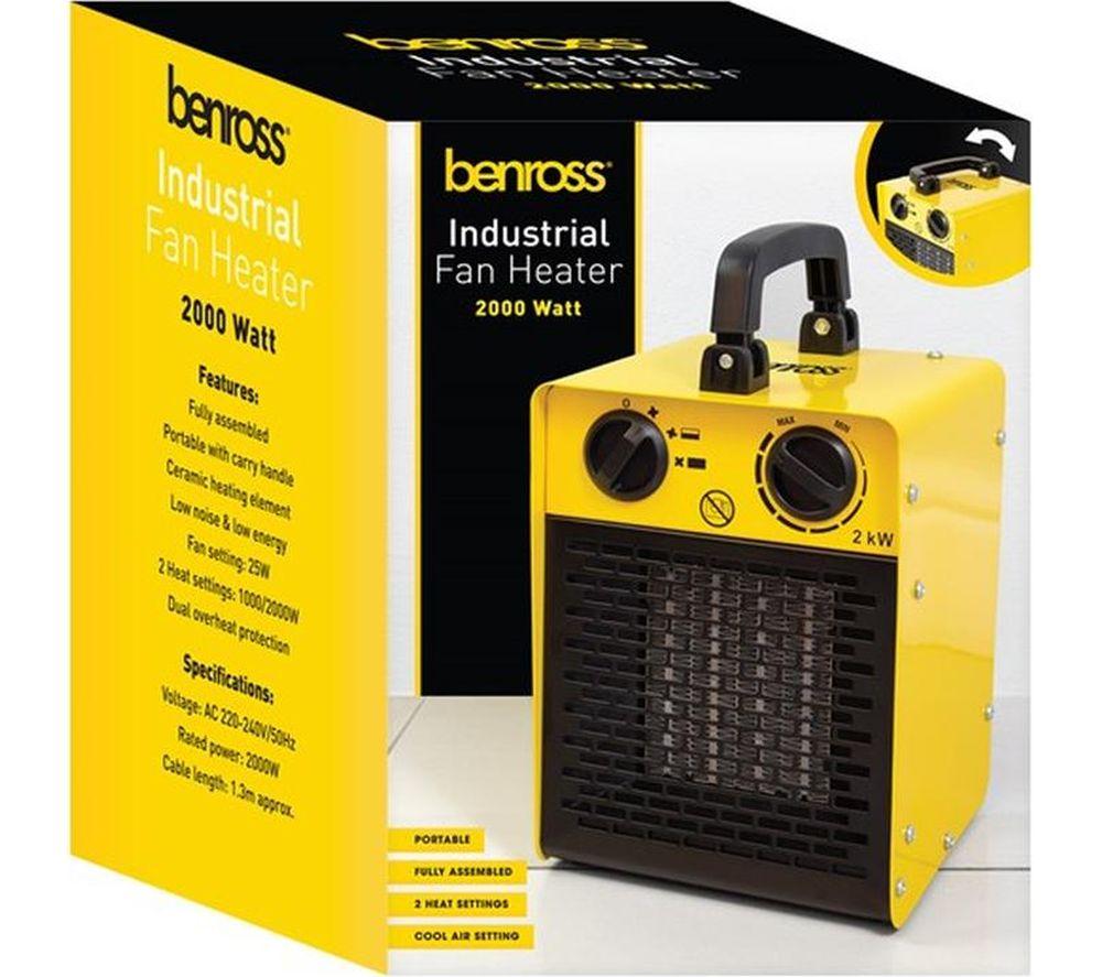 BENROSS Hot & Cool Ceramic Fan Heater - Yellow & Black image number 3 of 3