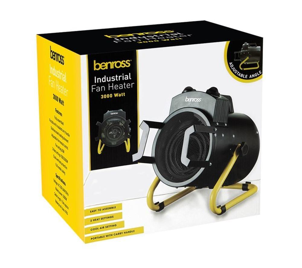 BENROSS Hot & Cool Fan Heater - Black & Yellow image number 2 of 4