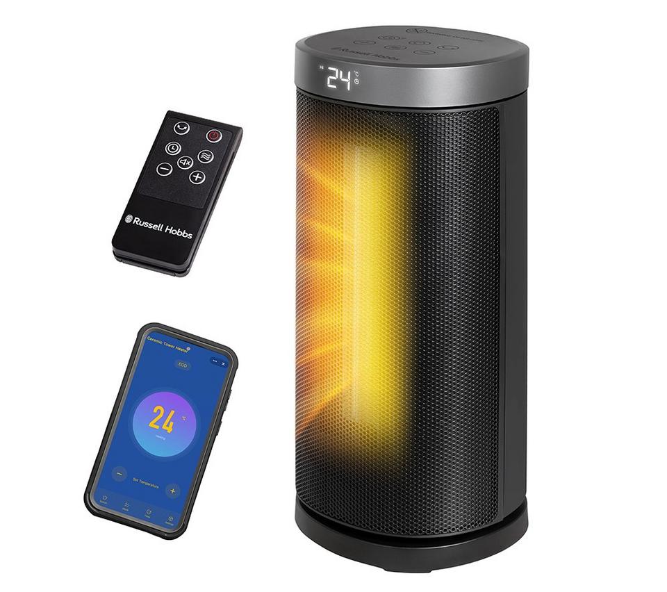 RUSSELL HOBBS RHCTH2001S-SMT Smart Ceramic Fan Heater - Black & Silver