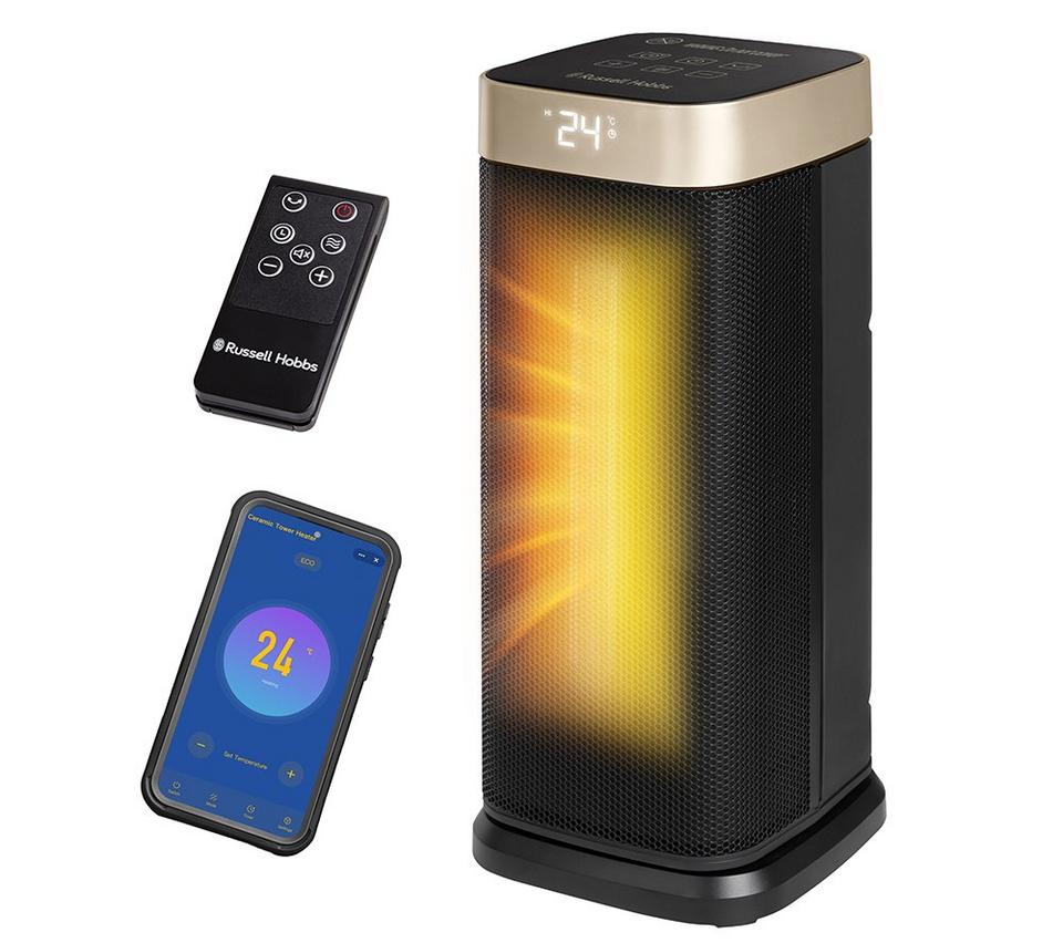 RUSSELL HOBBS RHCTH2002G-SMT Ceramic Fan Heater - Black & Gold