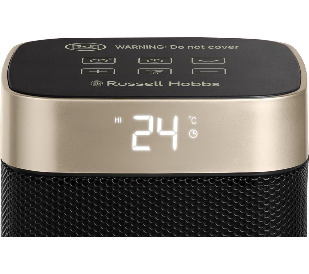 RUSSELL HOBBS RHCTH2002G-SMT Ceramic Fan Heater - Black & Gold image number 3 of 6