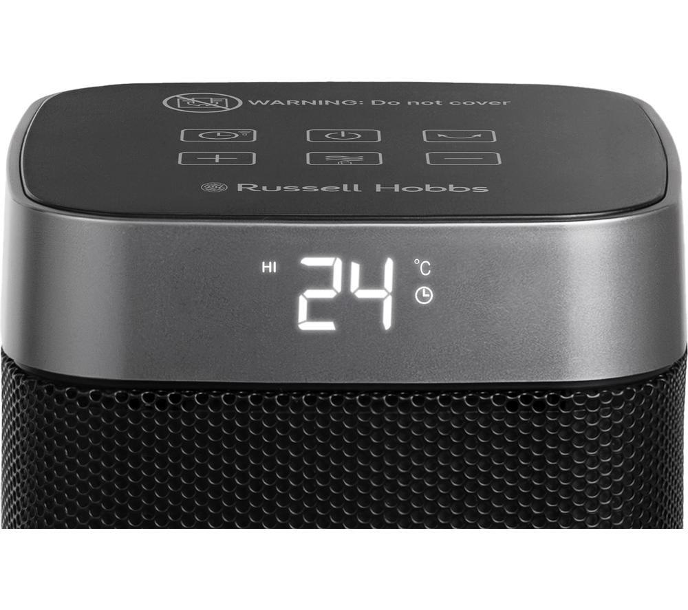 RUSSELL HOBBS RHCTH2002S-SMT Smart Ceramic Fan Heater - Black & Silver image number 3 of 6