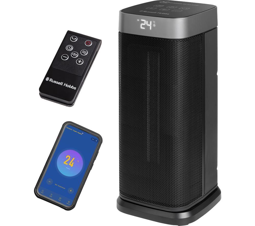 RUSSELL HOBBS RHCTH2002S-SMT Smart Ceramic Fan Heater - Black & Silver image number 5 of 6