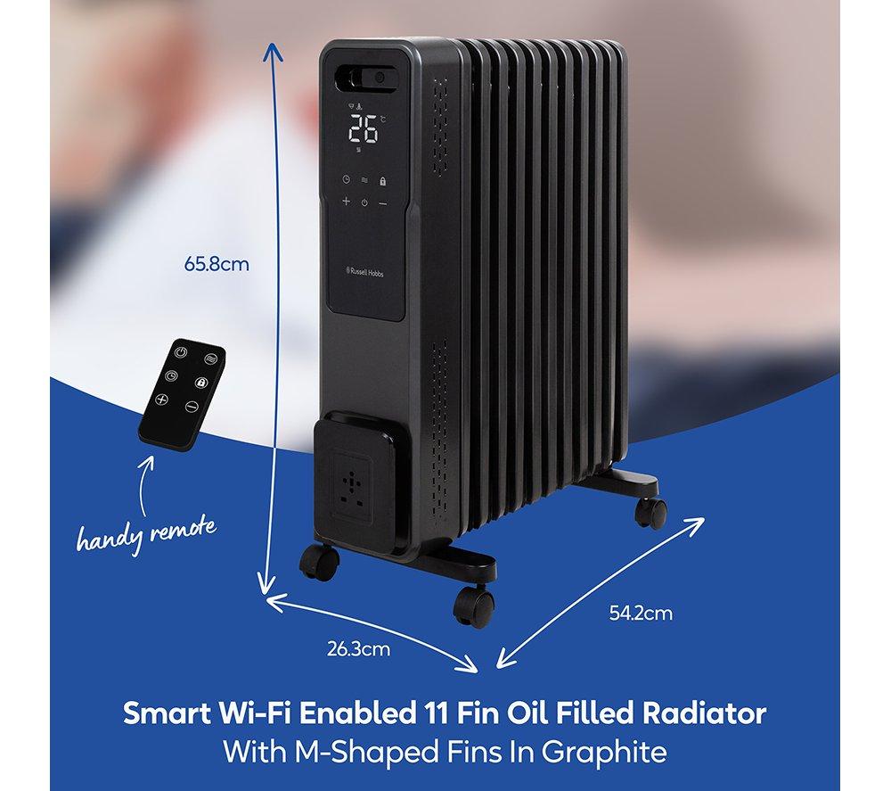 RUSSELL HOBBS RHOFR2500-M-D-SMT Portable Oil-Filled Radiator - Graphite image number 2 of 14