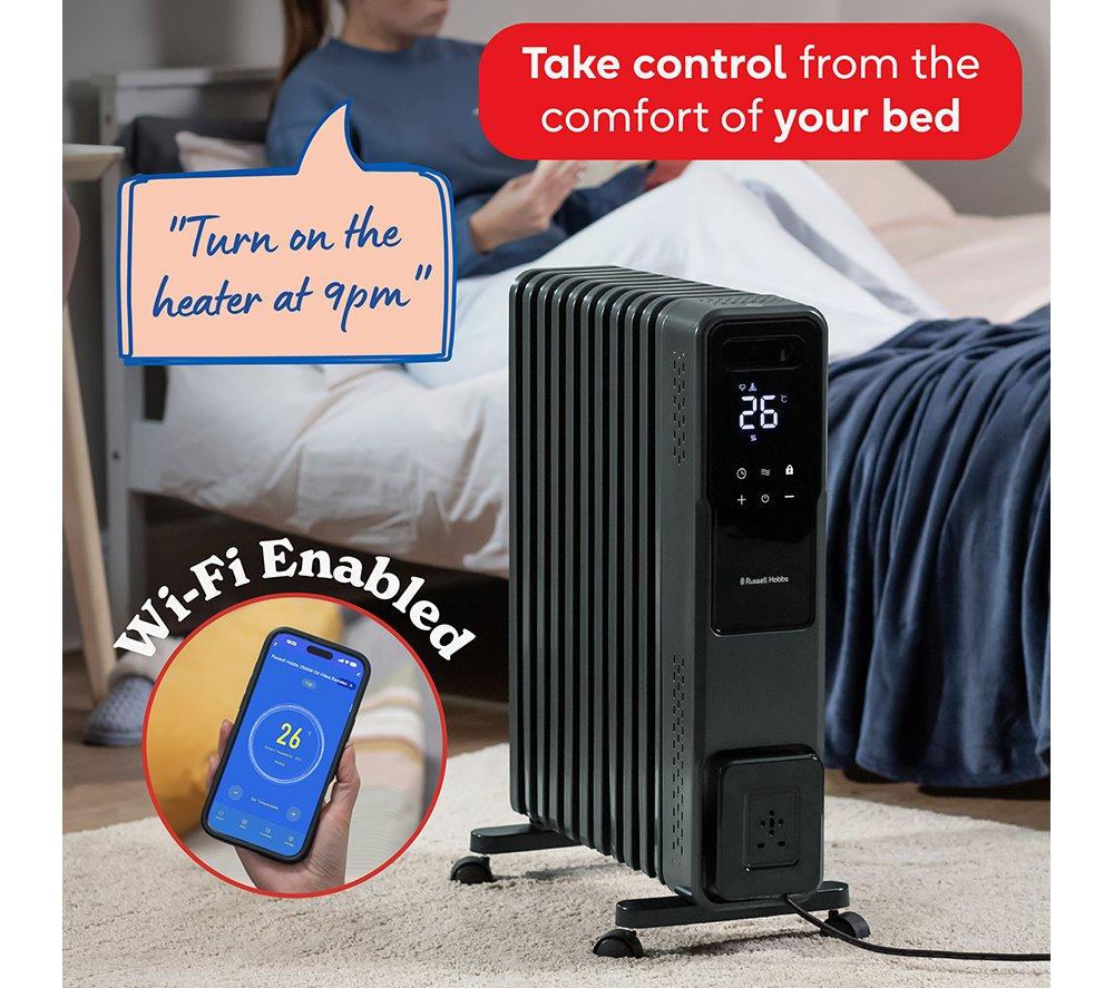 RUSSELL HOBBS RHOFR2500-M-D-SMT Portable Oil-Filled Radiator - Graphite image number 4 of 14