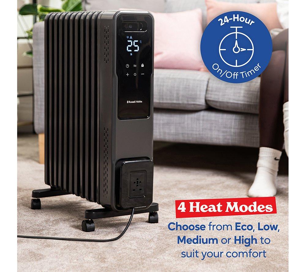 RUSSELL HOBBS RHOFR2500-M-D-SMT Portable Oil-Filled Radiator - Graphite image number 5 of 14