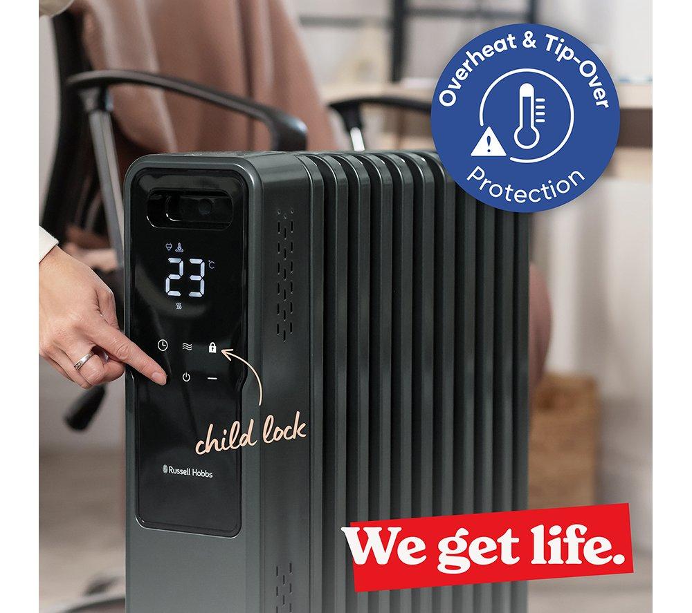 RUSSELL HOBBS RHOFR2500-M-D-SMT Portable Oil-Filled Radiator - Graphite image number 10 of 14