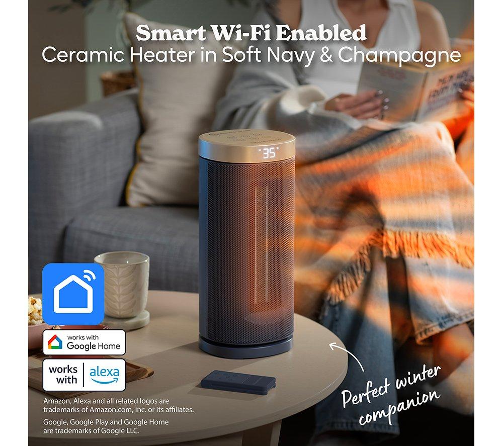 RUSSELL HOBBS RHCTH2001OP-SMT Smart Ceramic Fan Heater - Navy Blue & Champagne image number 3 of 14