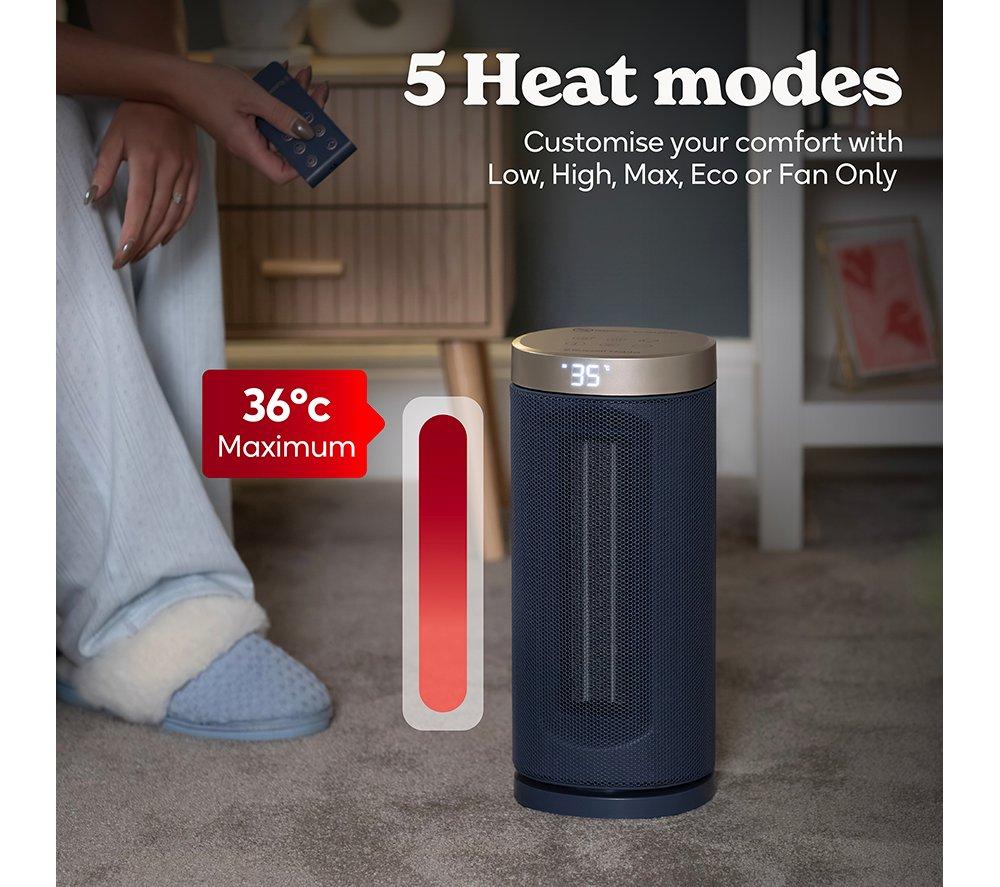 RUSSELL HOBBS RHCTH2001OP-SMT Smart Ceramic Fan Heater - Navy Blue & Champagne image number 6 of 14