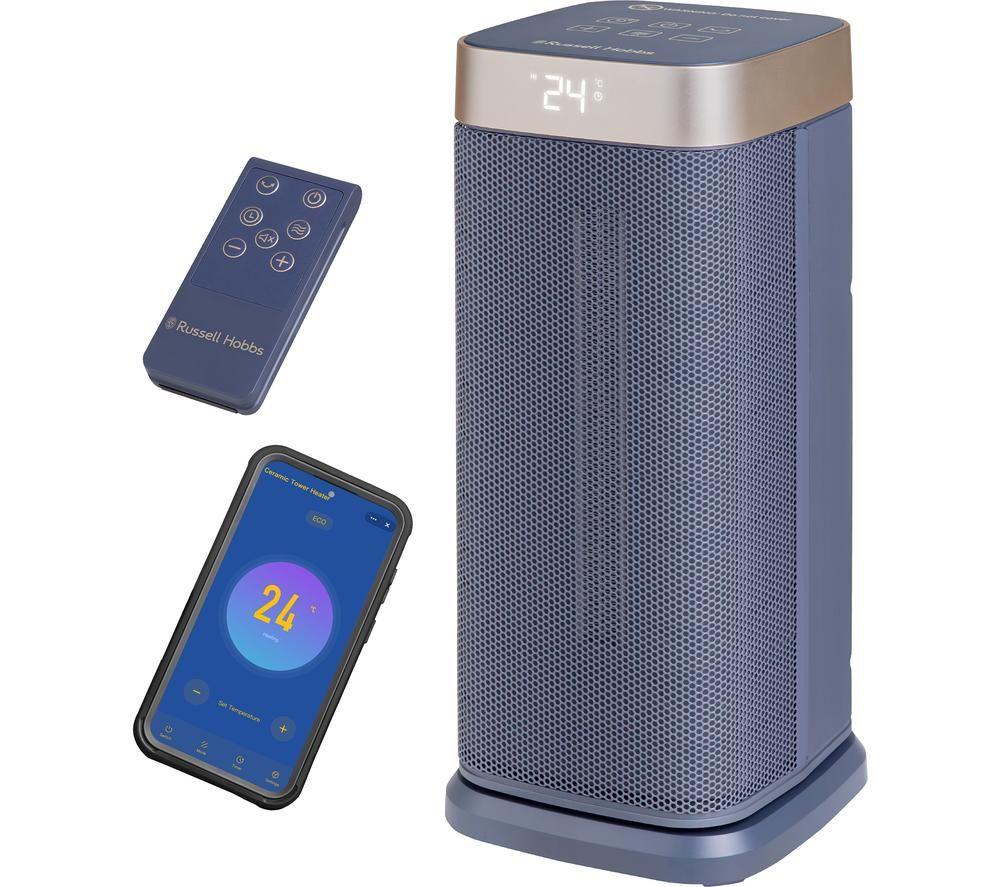 RUSSELL HOBBS RHCTH2002OP-SMT Smart Ceramic Fan Heater - Navy Blue & Champagne image number 4 of 5