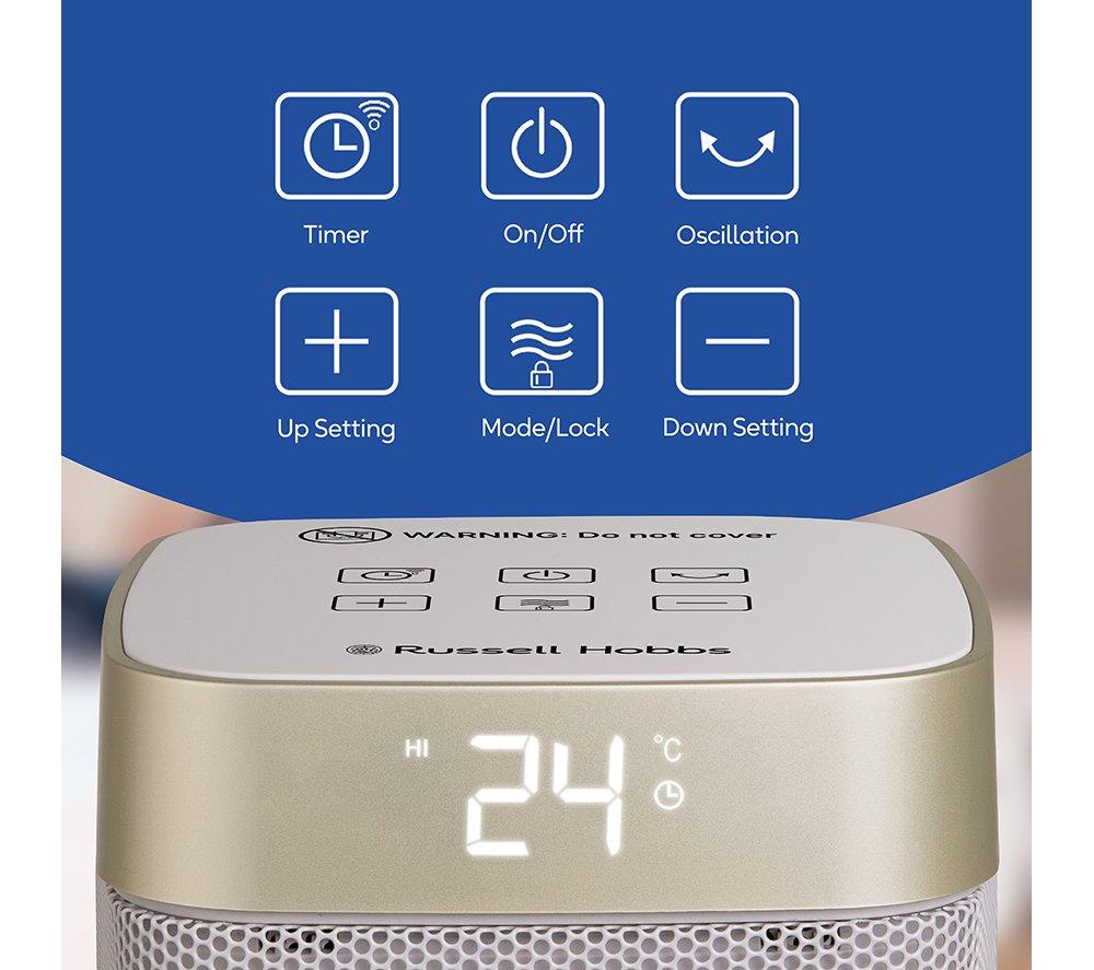 RUSSELL HOBBS RHCTH2002ST-SMT Smart Ceramic Fan Heater - Cream & Gold image number 10 of 14