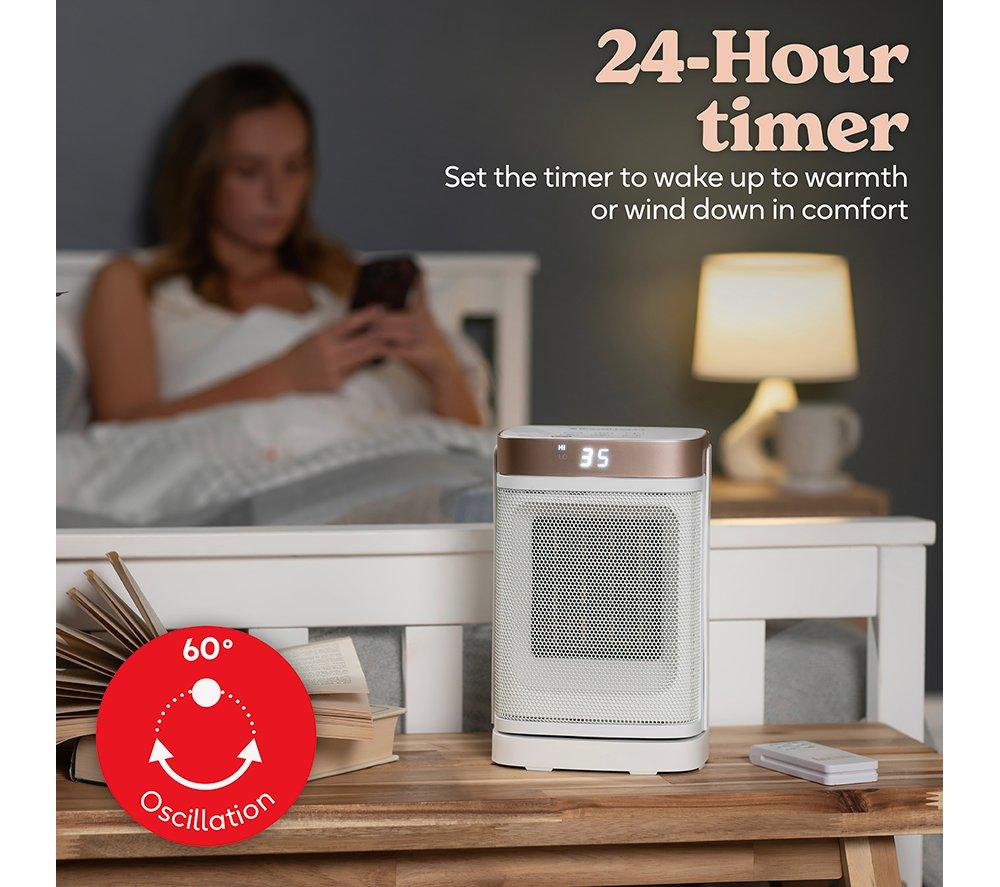 RUSSELL HOBBS RHCH2001WCHAMP Ceramic Fan Heater - White & Champagne image number 4 of 14