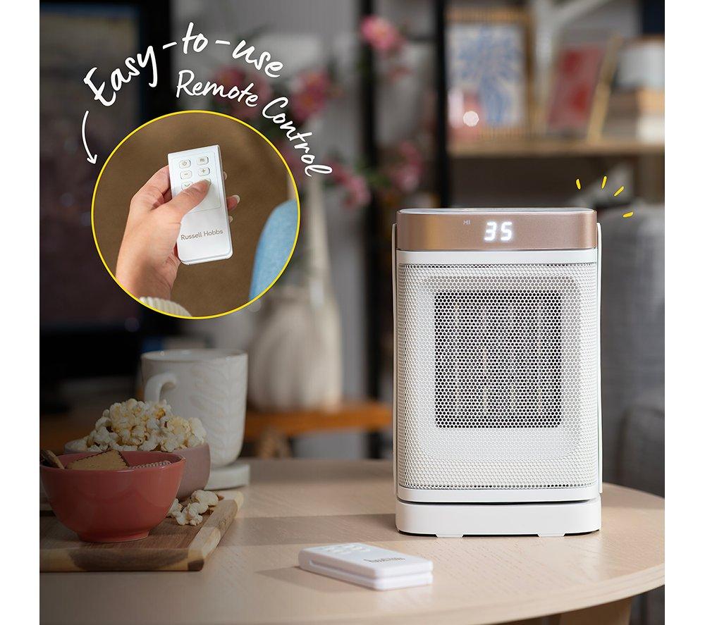 RUSSELL HOBBS RHCH2001WCHAMP Ceramic Fan Heater - White & Champagne image number 5 of 14