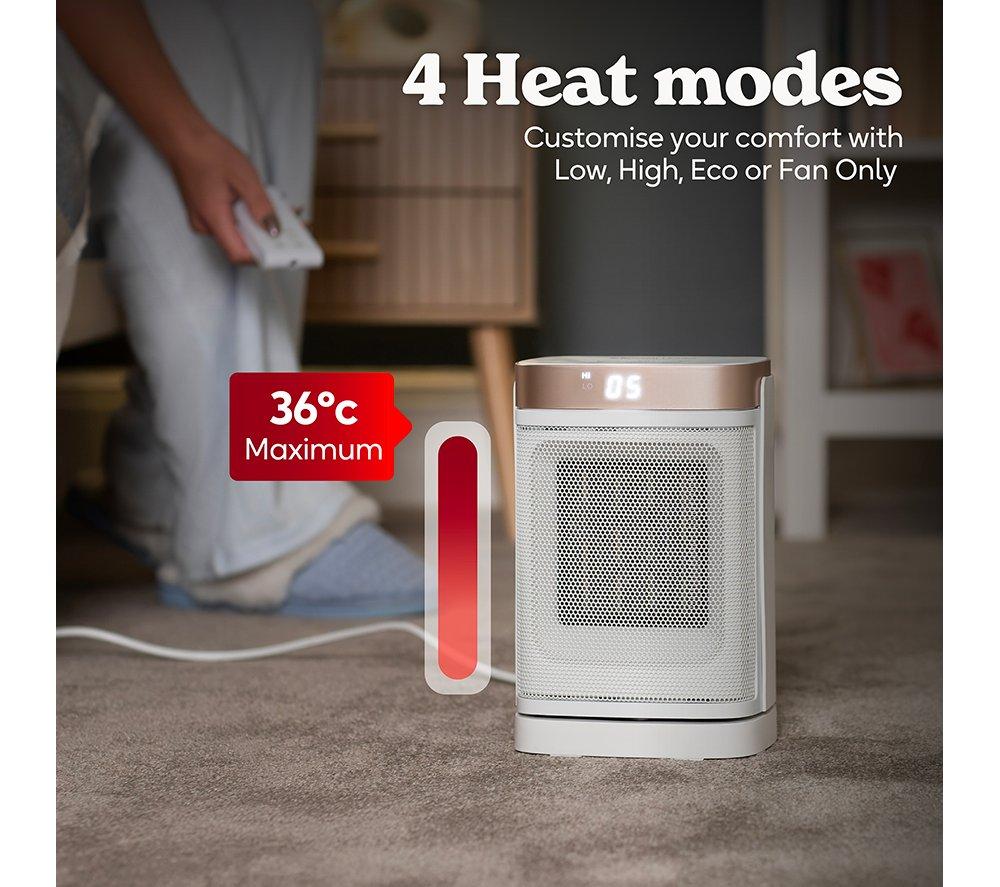RUSSELL HOBBS RHCH2001WCHAMP Ceramic Fan Heater - White & Champagne image number 6 of 14