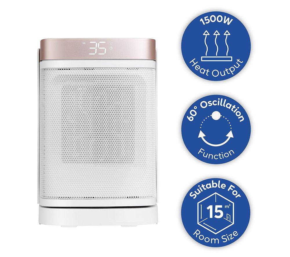 RUSSELL HOBBS RHCH2001WCHAMP Ceramic Fan Heater - White & Champagne image number 11 of 14