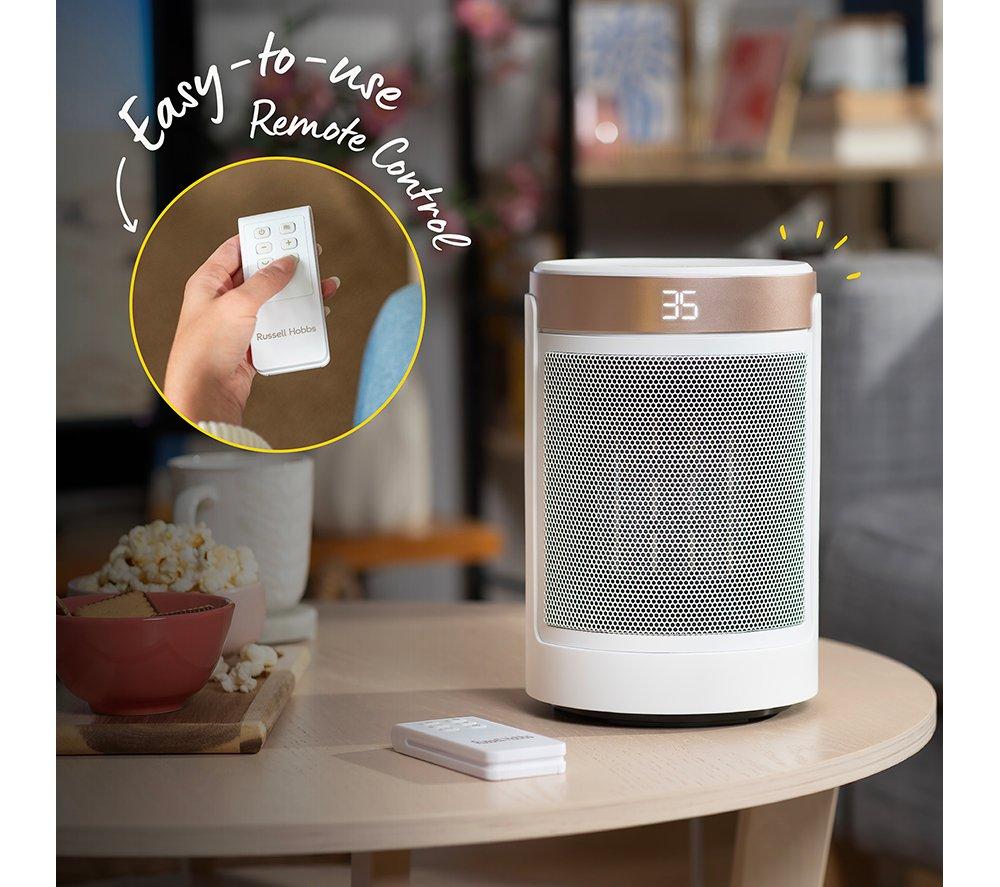 RUSSELL HOBBS RHCH2002WCHAMP Ceramic Fan Heater - White & Champagne image number 5 of 14
