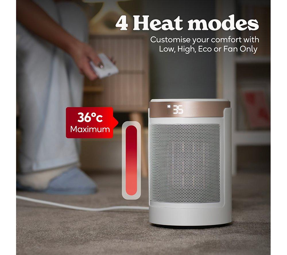 RUSSELL HOBBS RHCH2002WCHAMP Ceramic Fan Heater - White & Champagne image number 6 of 14