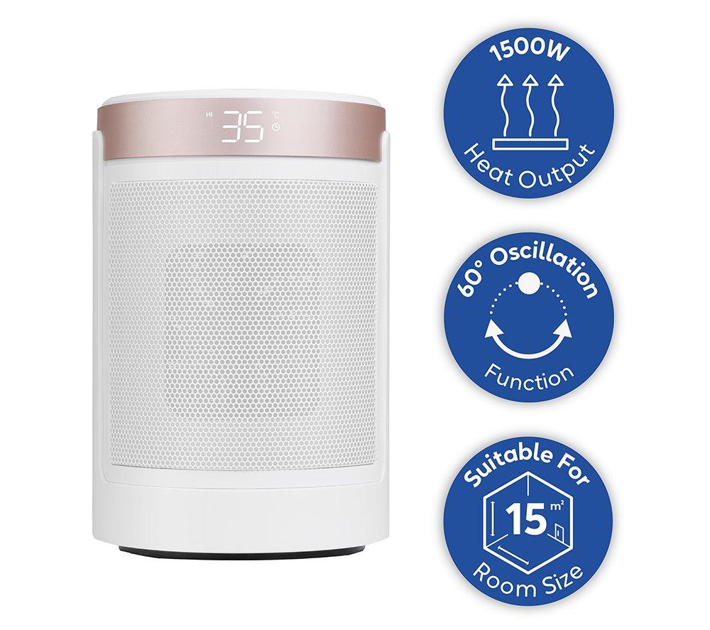 RUSSELL HOBBS RHCH2002WCHAMP Ceramic Fan Heater - White & Champagne image number 11 of 14