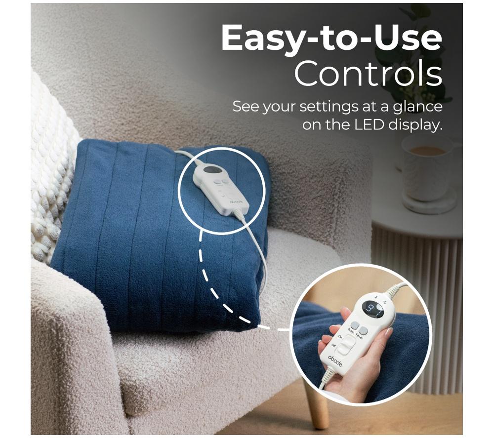 ABODE AHT1001BLU Heated Throw - Blue image number 9 of 12
