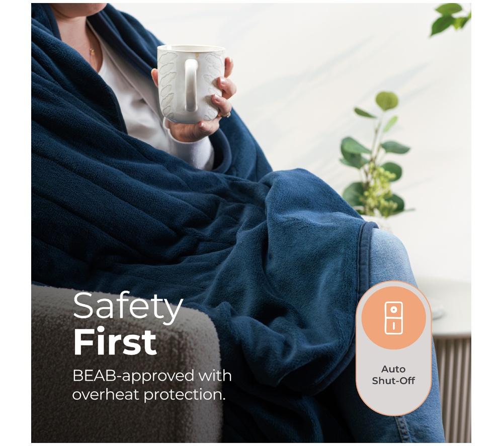 ABODE AHT1001BLU Heated Throw - Blue image number 10 of 12