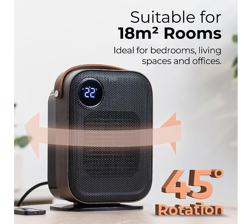 ABODE ADTH1004 Hot & Cool Ceramic Fan Heater - Black image number 7 of 14