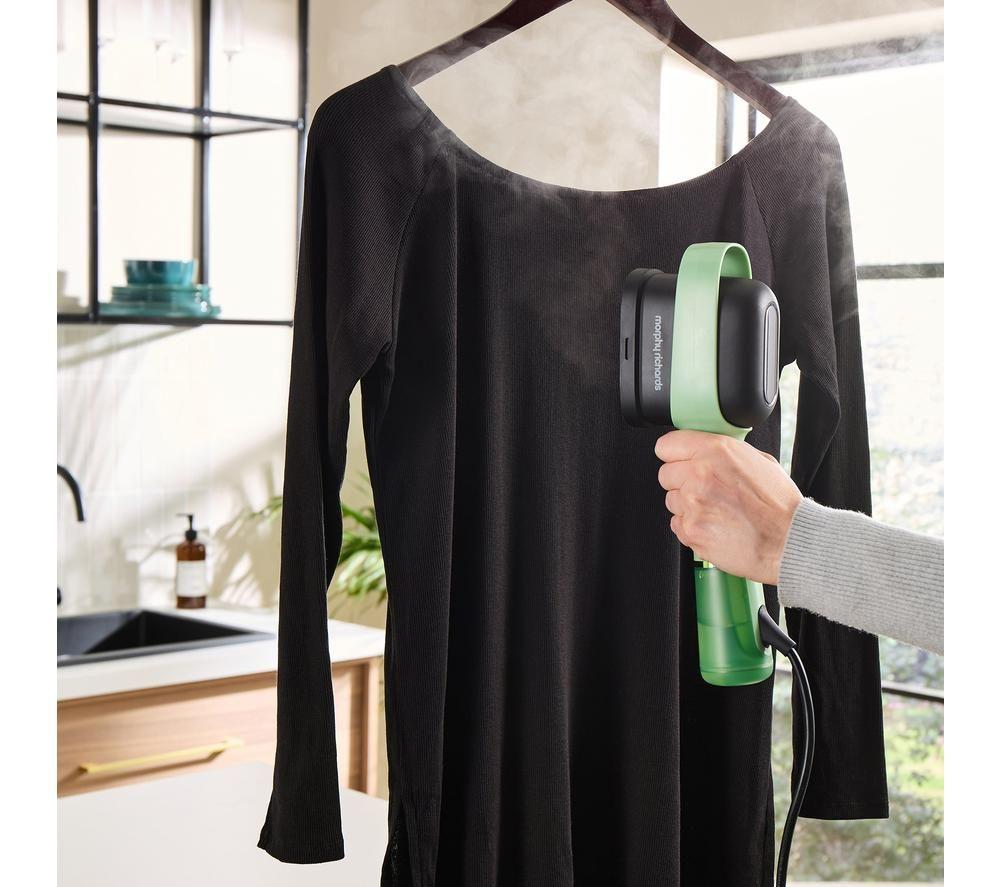 MORPHY RICHARDS 361002 VIBE Handheld Clothes Steamer - Green & Black image number 4 of 8