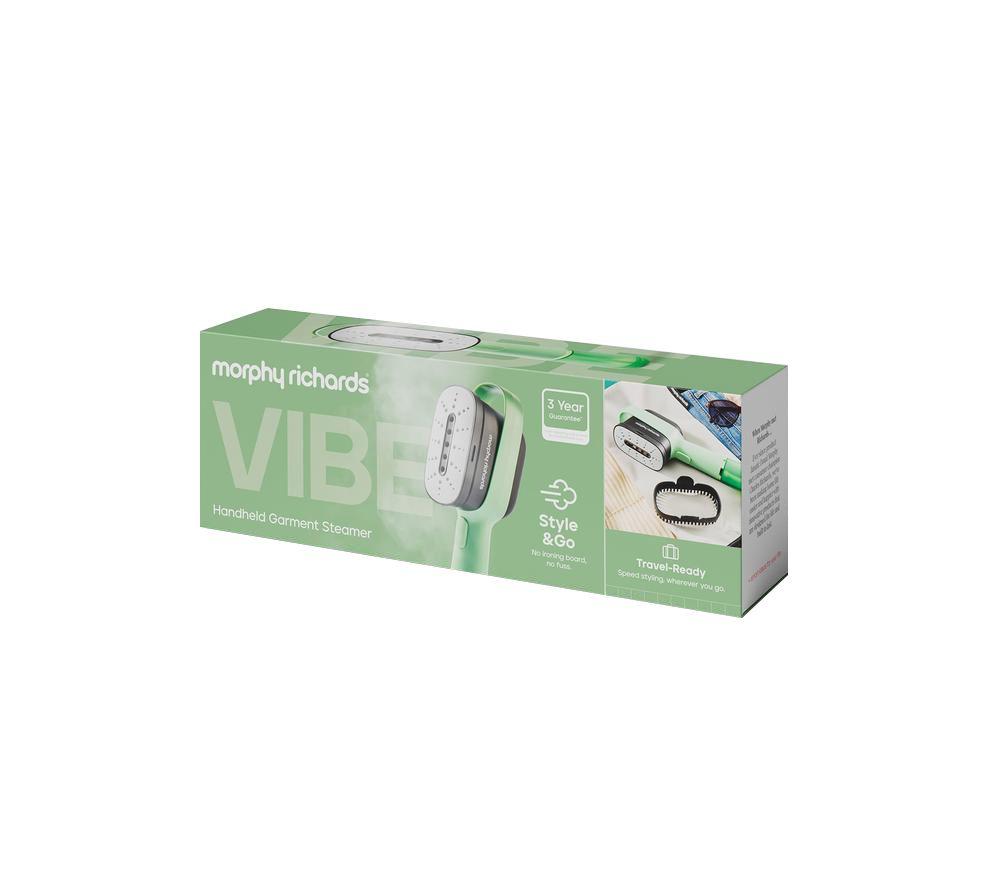 MORPHY RICHARDS 361002 VIBE Handheld Clothes Steamer - Green & Black image number 8 of 8