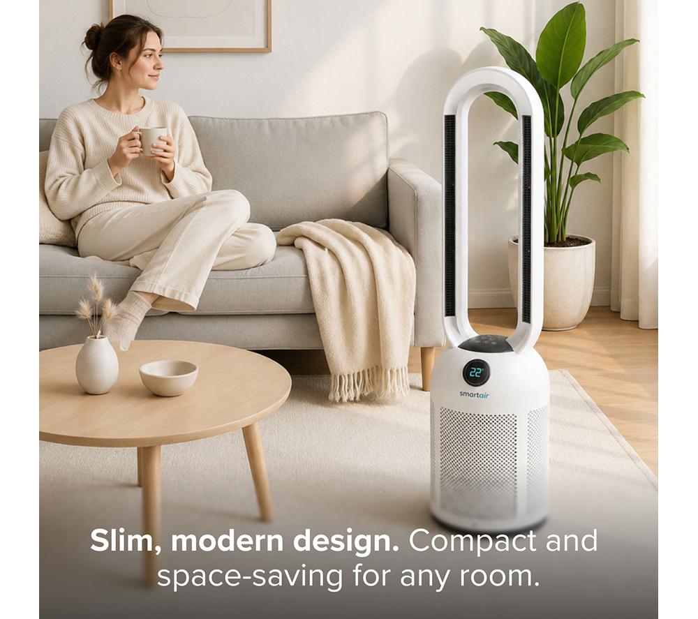 DREW & COLE SmartAir Smooth Flow Bladeless Fan & Heater - White image number 10 of 13