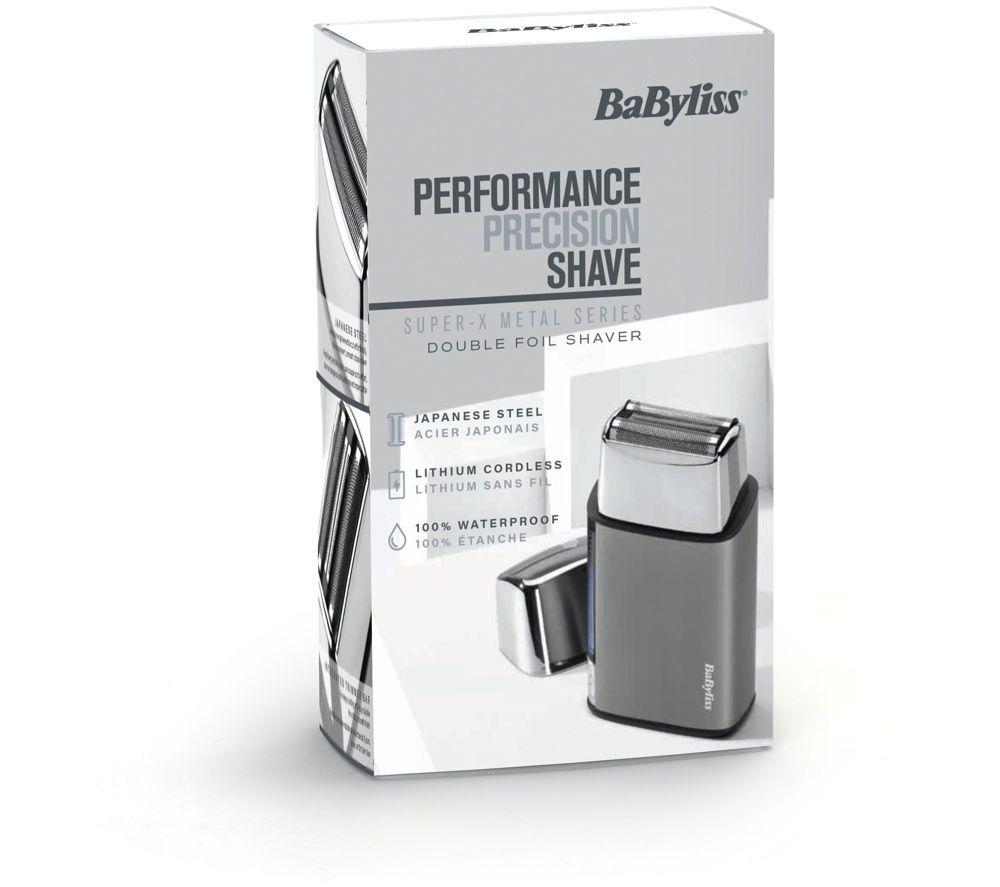 BABYLISS Super-X Metal Series Electric Double Foil Wet & Dry Shaver - Silver image number 5 of 6