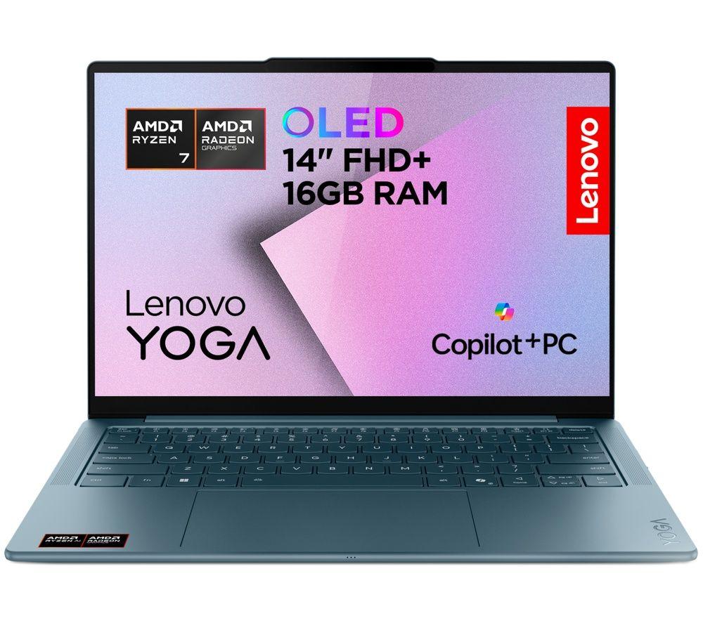 LENOVO Yoga Slim 7 14inch Laptop, Copilot PC - AMD Ryzenâ„¢ AI 5, 512 GB SSD, Tidal Teal