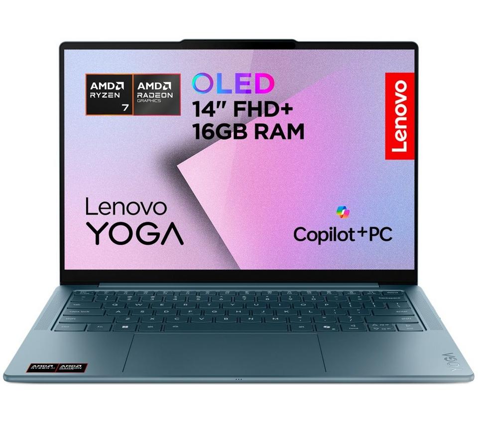 LENOVO Yoga Slim 7 14" Laptop, Copilot+ PC - AMD Ryzen AI 5, 512 GB SSD, Tidal Teal
