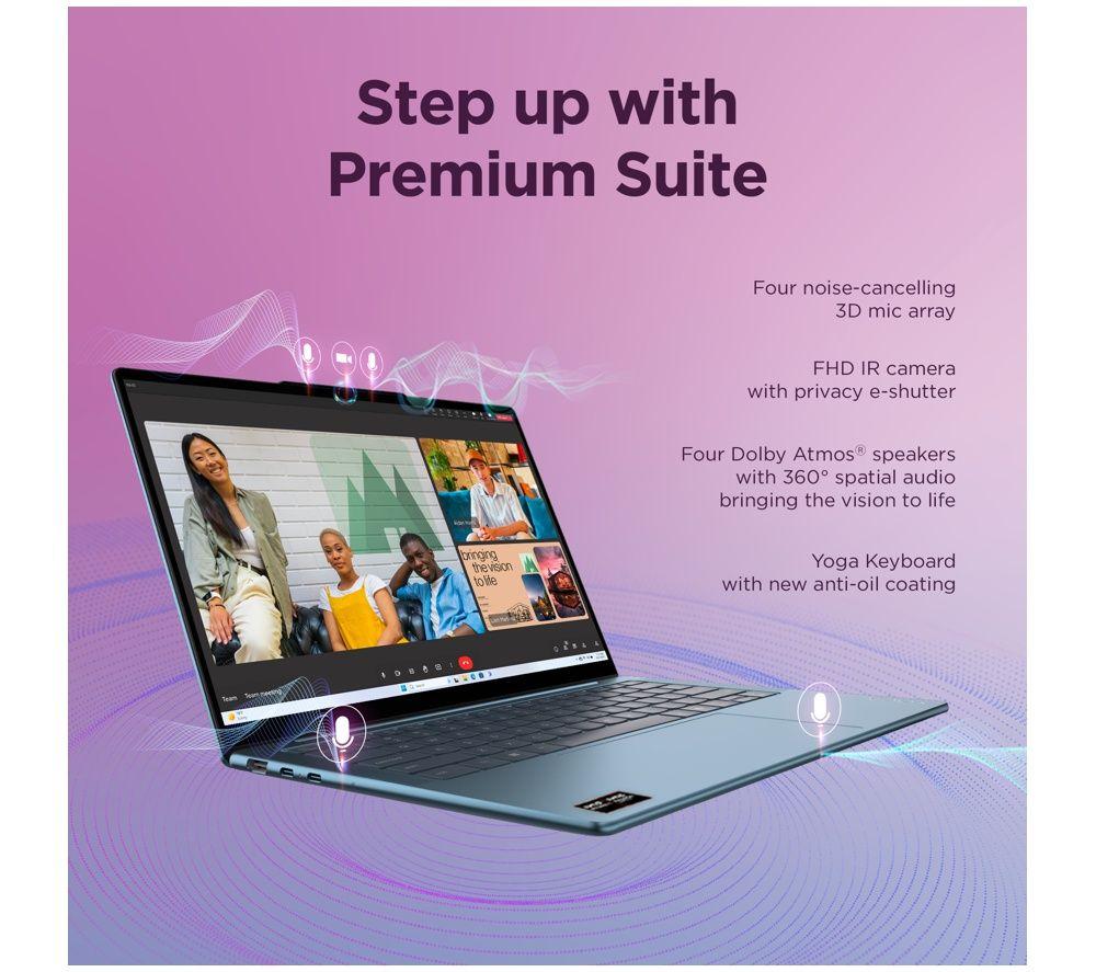 LENOVO Yoga Slim 7 14" Laptop, Copilot+ PC - AMD Ryzen AI 5, 512 GB SSD, Tidal Teal image number 3 of 8