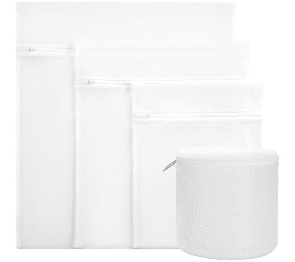 LOGIK Mesh Laundry Bags - White, Set of 4