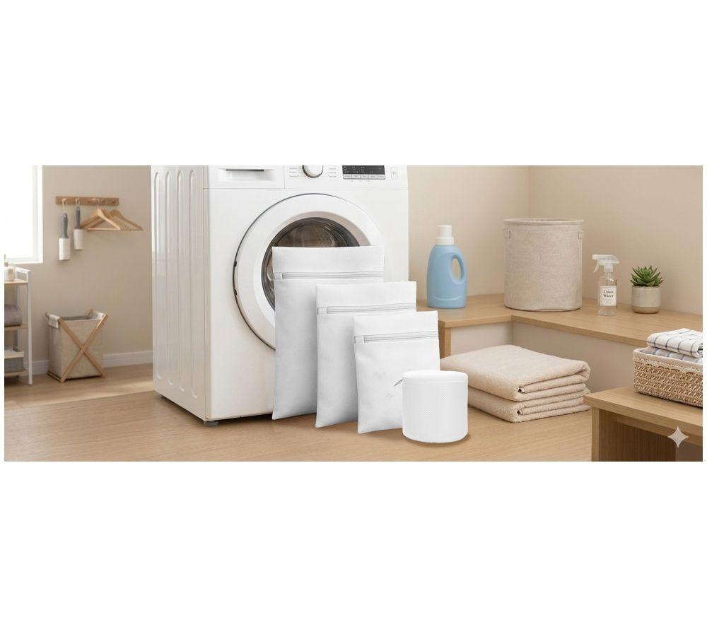 LOGIK Mesh Laundry Bags - White, Set of 4 image number 2 of 6