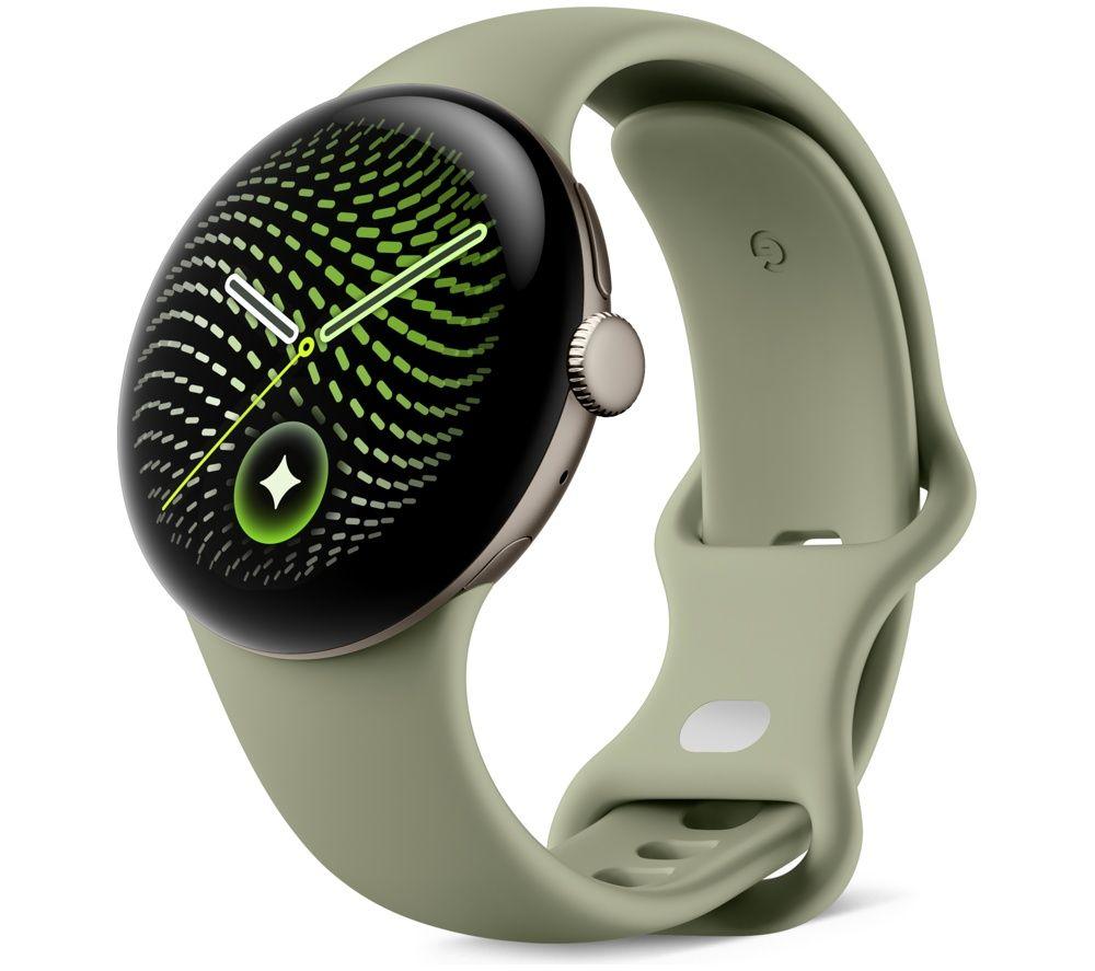 GOOGLE Pixel Watch 5 WiFi - Satin Pyrite Aluminum Case with Olive Active Band, 41 mm