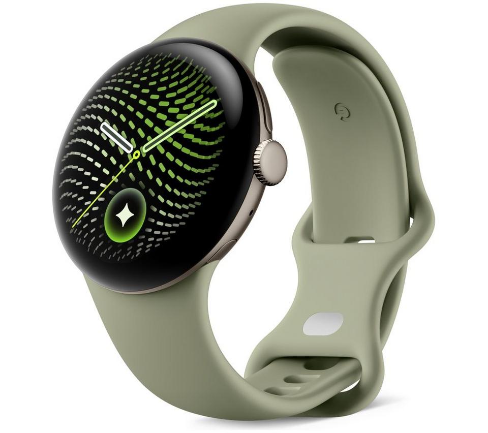 GOOGLE Pixel Watch 5 WiFi - Satin Pyrite Aluminum Case with Olive Active Band, 41 mm