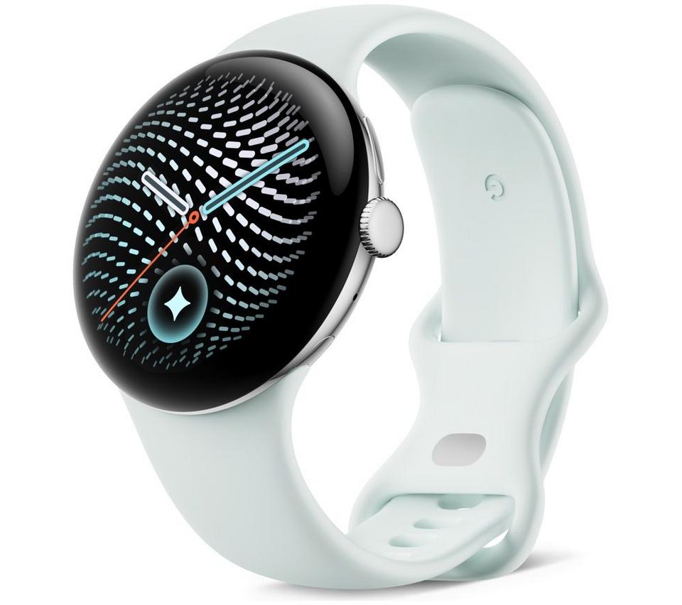 GOOGLE Pixel Watch 5 WiFi - Polished Silver Aluminum Case with Fog Active Band, 45 mm