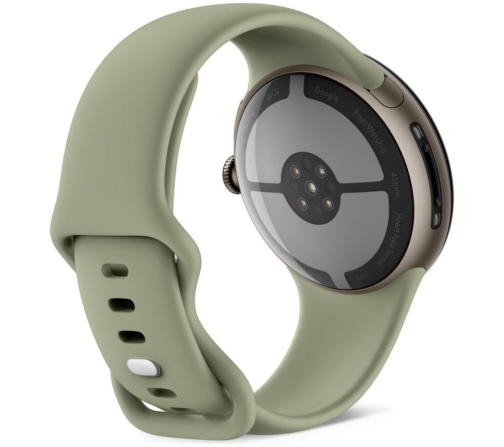 GOOGLE Pixel Watch 5 WiFi - Satin Pyrite Aluminum Case with Olive Active Band, 45 mm image number 3 of 21